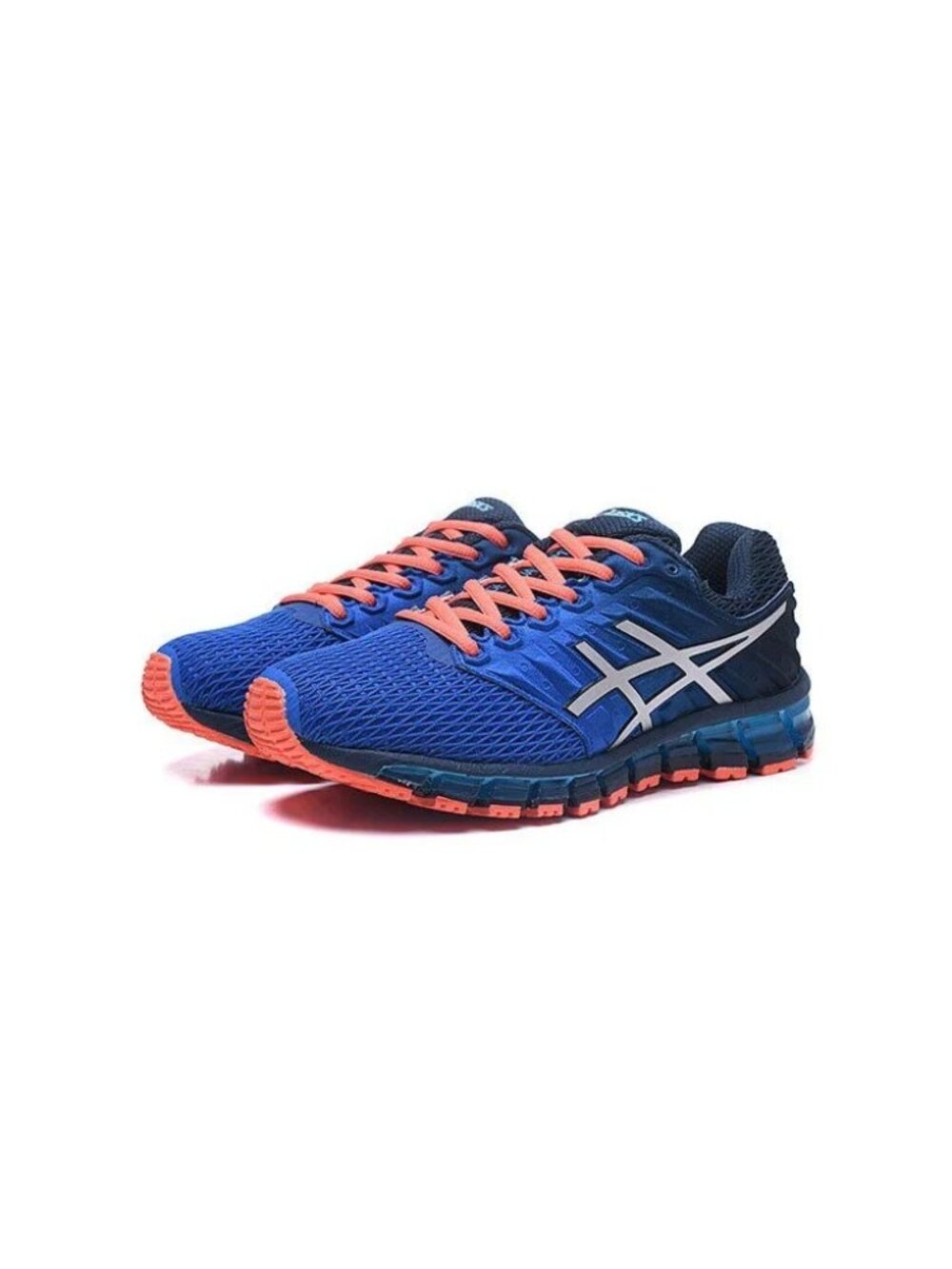 Asics Gel-Quantum 180 Running Shoes Size 10 Blue Orange Synthetic Fiber T6G2N - Picture 2 of 8